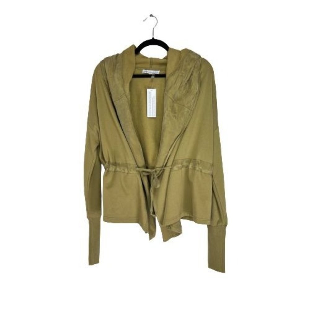 NEW Young Fabulous & Broke Size S Hooded Sweatshirt Jacket Tie Waist Olive